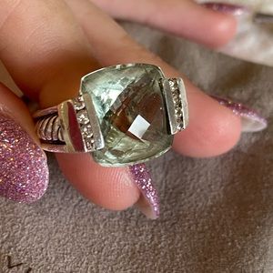 David Yurman Prasiolite Art Deco Ring
